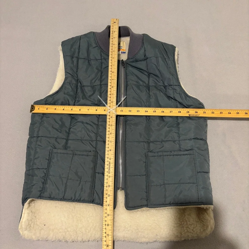 Vintage Marks Work Wearhouse Quilted Sherpa Lined Vest Mens Medium Blue Gray - Picture 3 of 4
